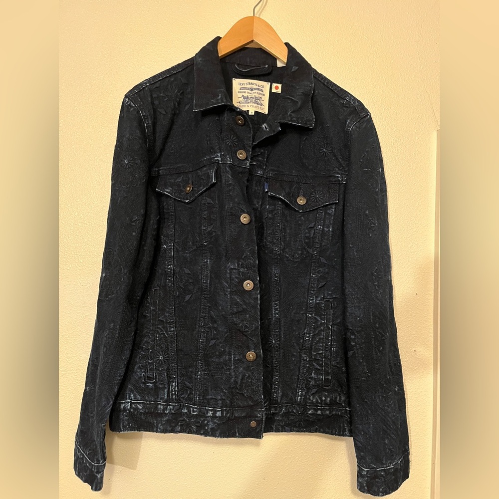 RARE Levi's Raw Denim Embroidered Jacket